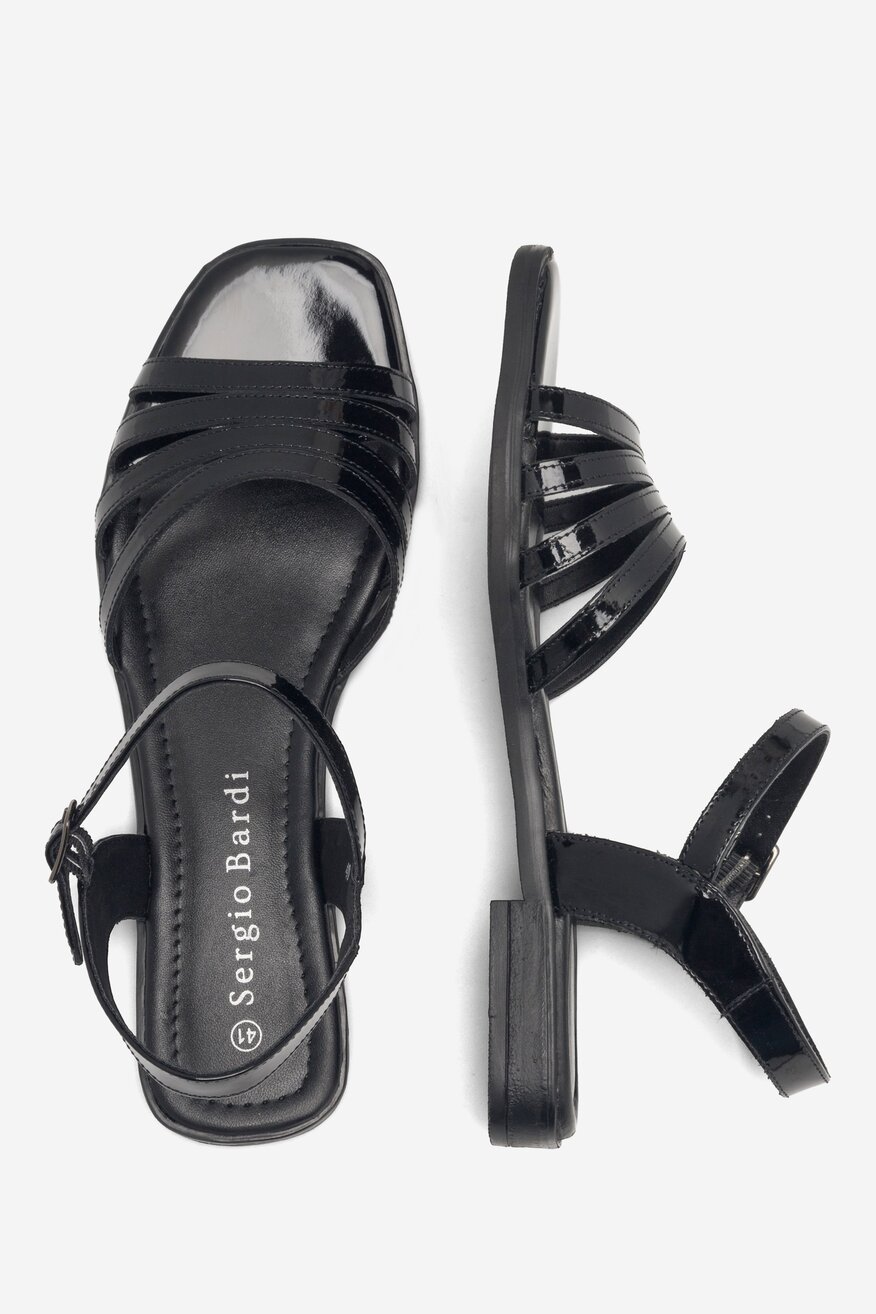 
                Sergio Bardi - Skórzane sandały czarne - 5904862804521