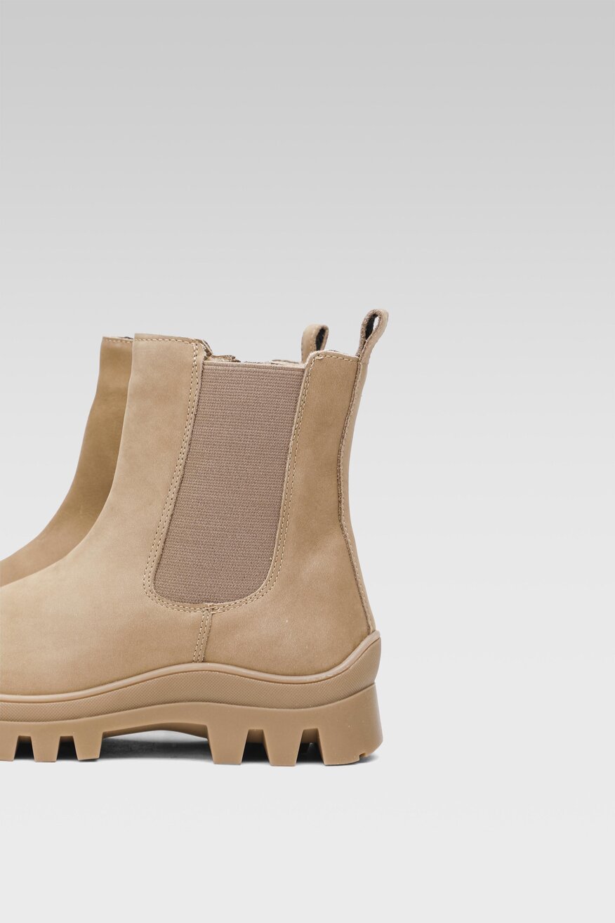 Lasocki - Skórzane botki beżowe - 5904862466019