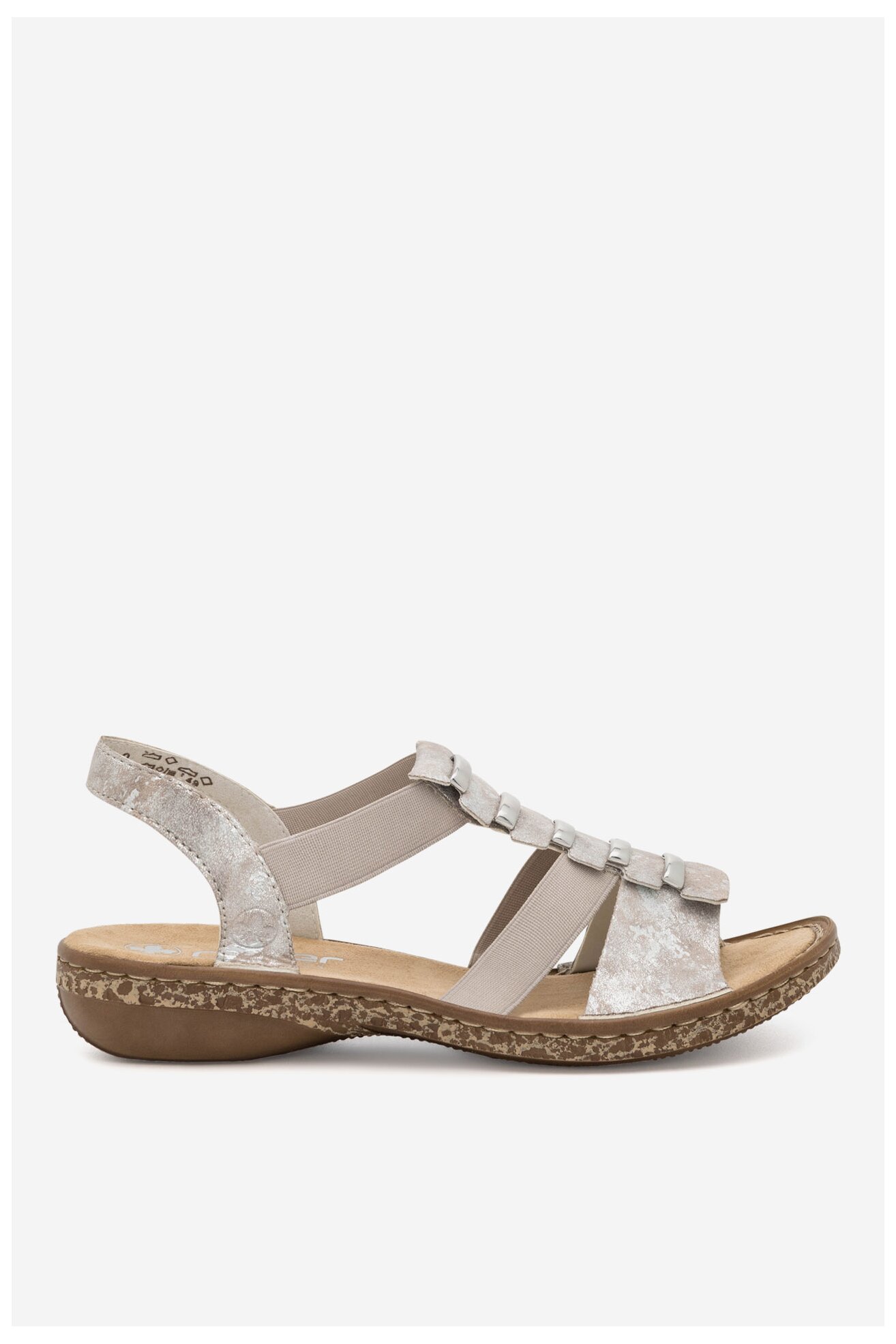 Sandały Rieker 62850-90 Srebrny