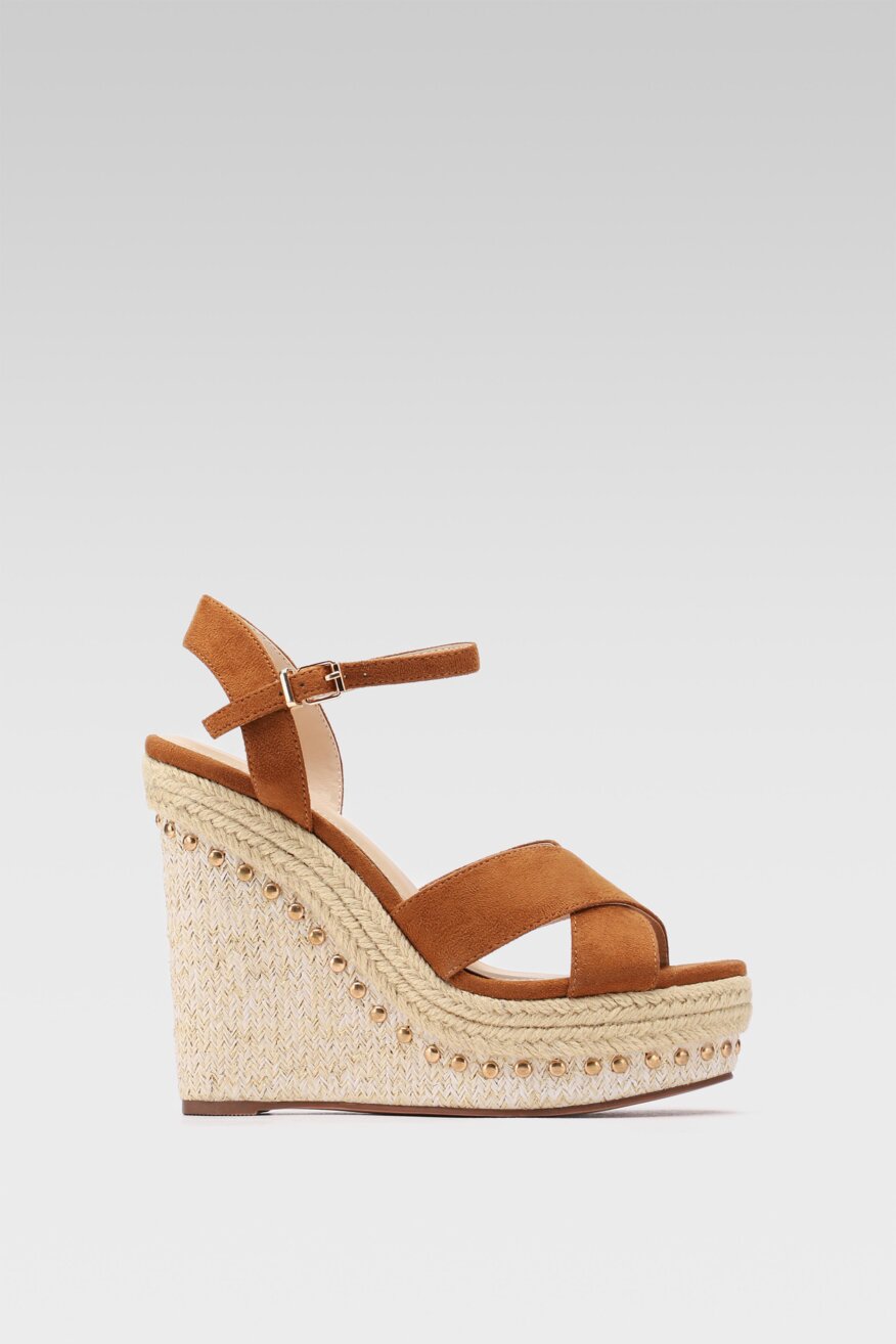 DeeZee - Sandały na koturnie z platformą boho - 5903698557397