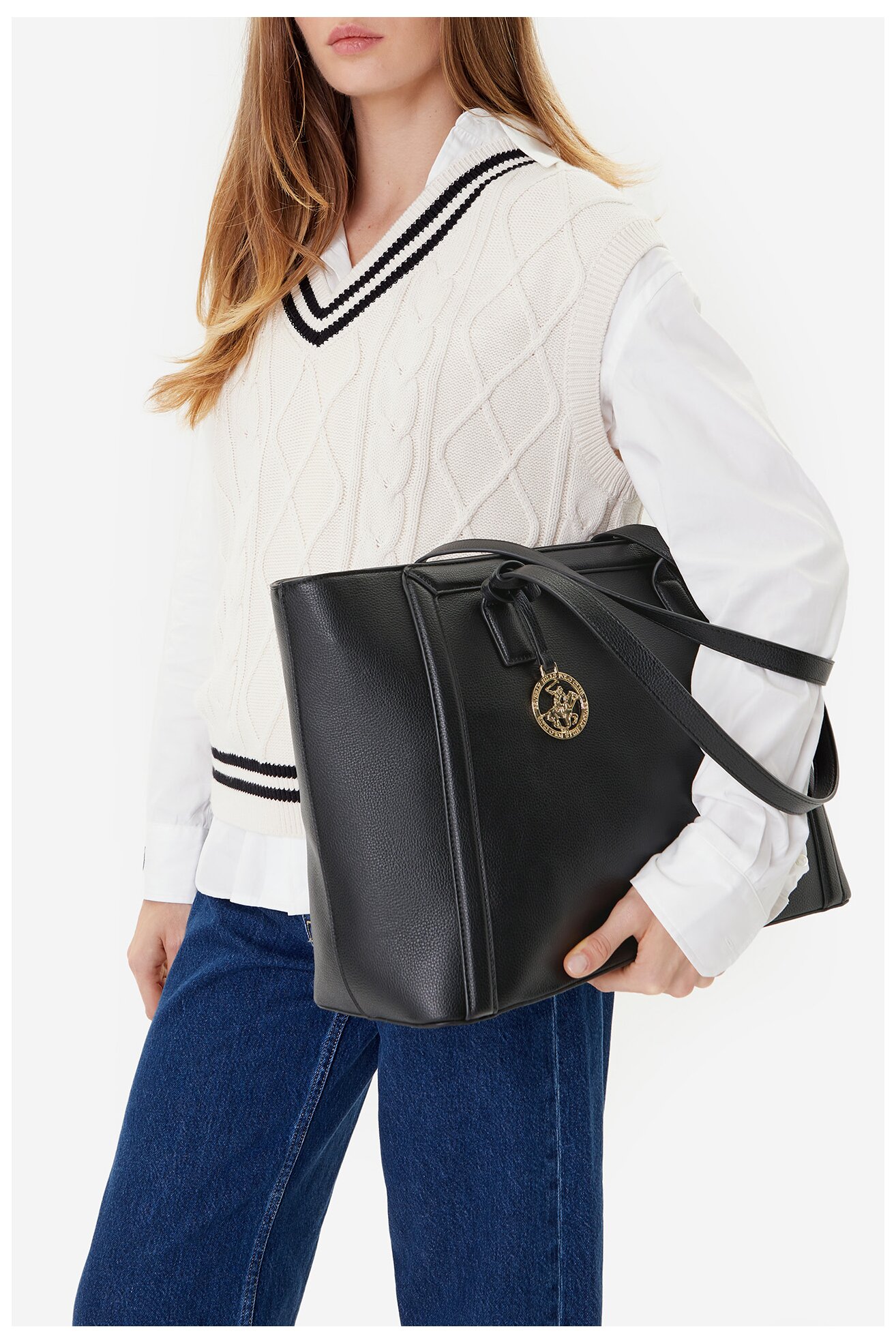 Geantă de mână Beverly Hills Polo Club C-BHPC-L-007-08 NEGRU