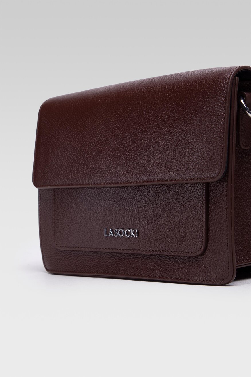 
                Lasocki - Torebka listonoszka skórzana brązowa - 5904248088057