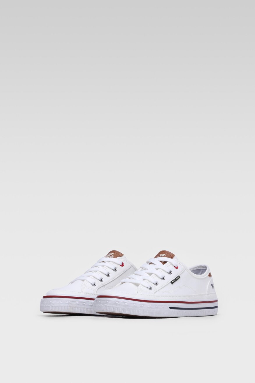 Mustang - Trampki pastelowe białe - 5903698265292