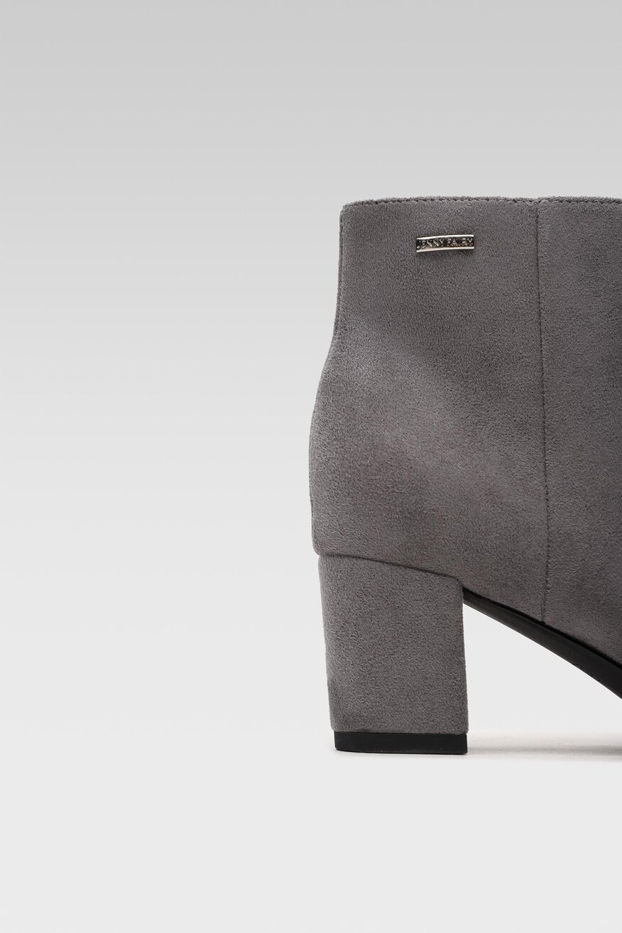 Jenny Fairy - Botki na obcasie szare - 5903698826172