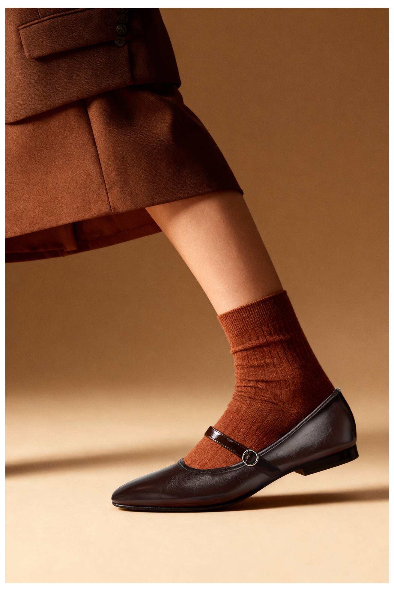 Baleriny Jenny CEO-CWBFP5-07A Bordowy