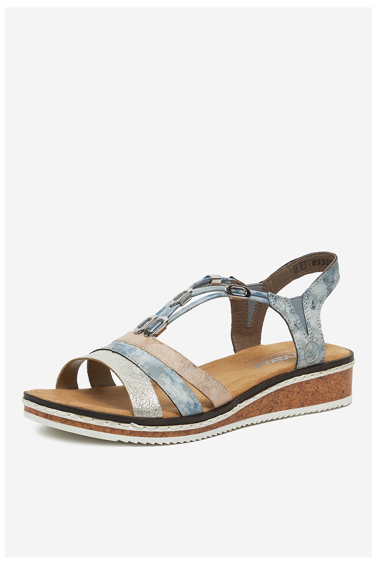 Rieker Donna Sandali V3657, Signora Sandali,scarpa Estiva,sandalo Estivo,comodo,piatto,marrone (braun Kombi / 81),36 EU / 3.5 UK