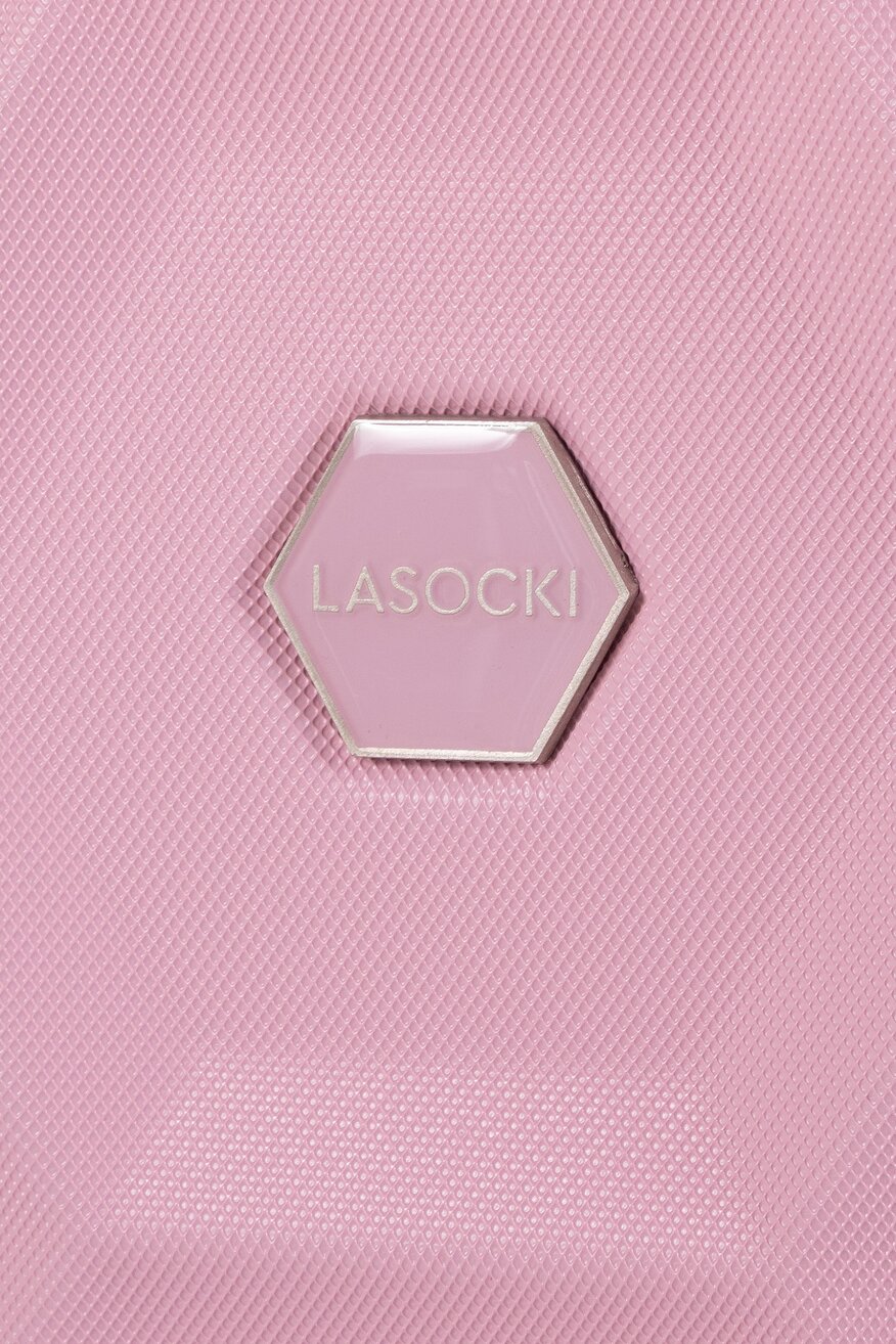 Lasocki - Duża twarda walizka różowa - 5904248369538