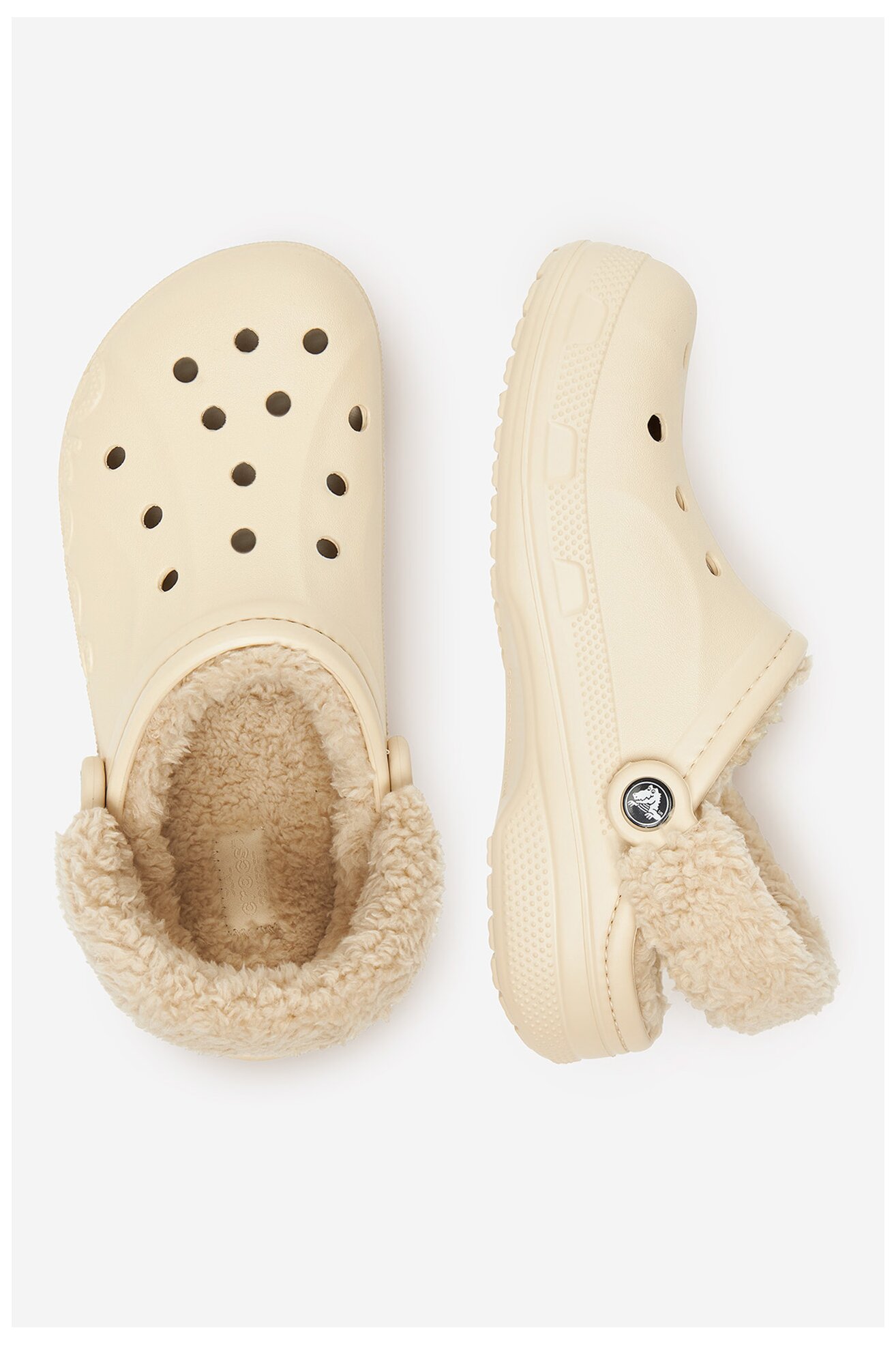 Șlapi pentru bazin Crocs C-BAYA LINED FUZZ STRAP CLOG 206633-11S BEJ