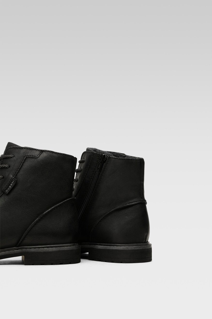 Bugatti - Skórzane trzewiki czarne - 5903698748900