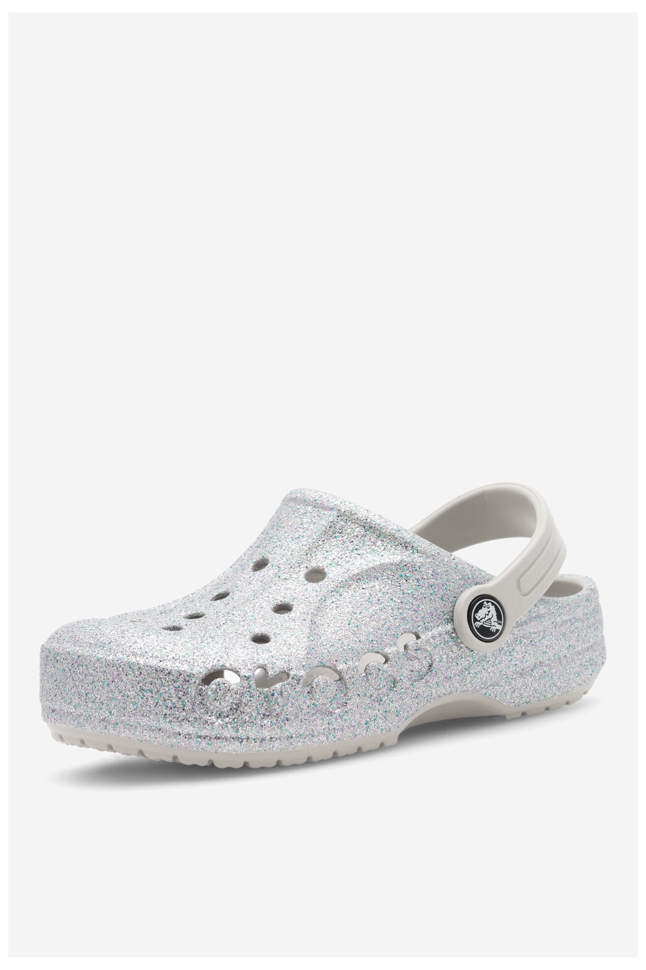 Klapki basenowe Crocs BAYA GLITTER CLOG K 207015-040 Srebrny