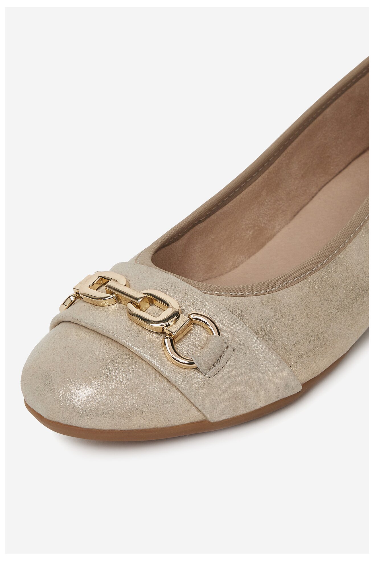 Baleriny Remonte D0K10-90 Złoty