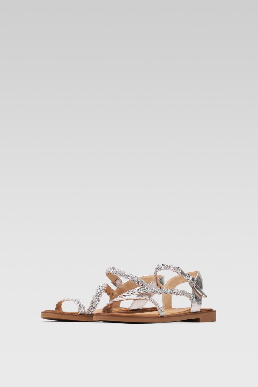 
                Jenny Fairy - Sandały z aplikacją srebrne - 5903698659657