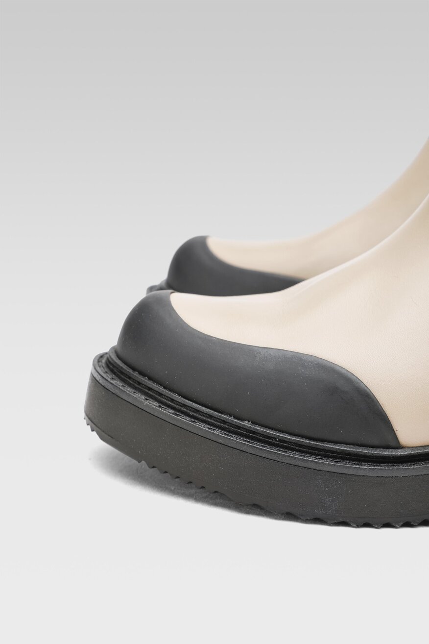 
                Lasocki - Skórzane botki beżowe - 5904248877255