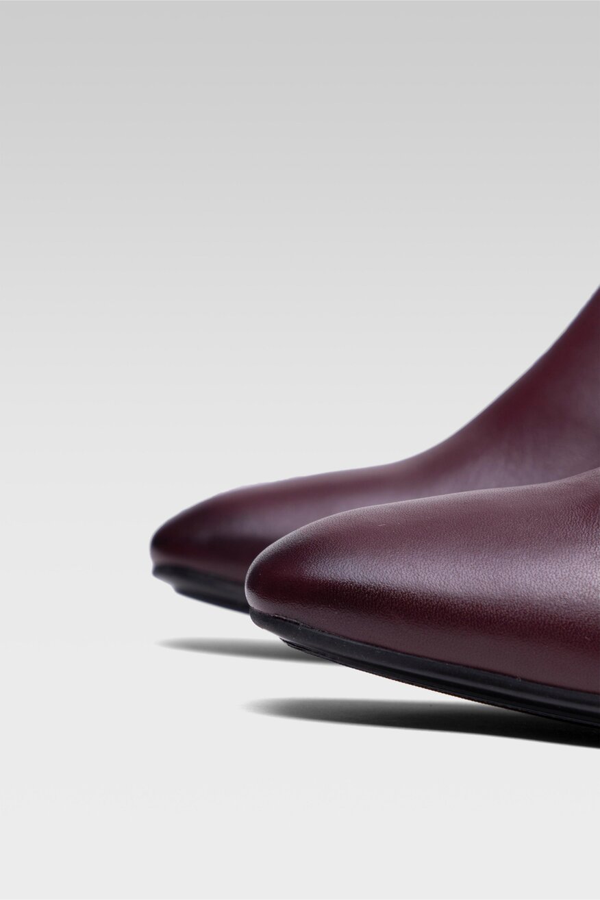 
                Lasocki - Skórzane botki bordowe - 5904248012243