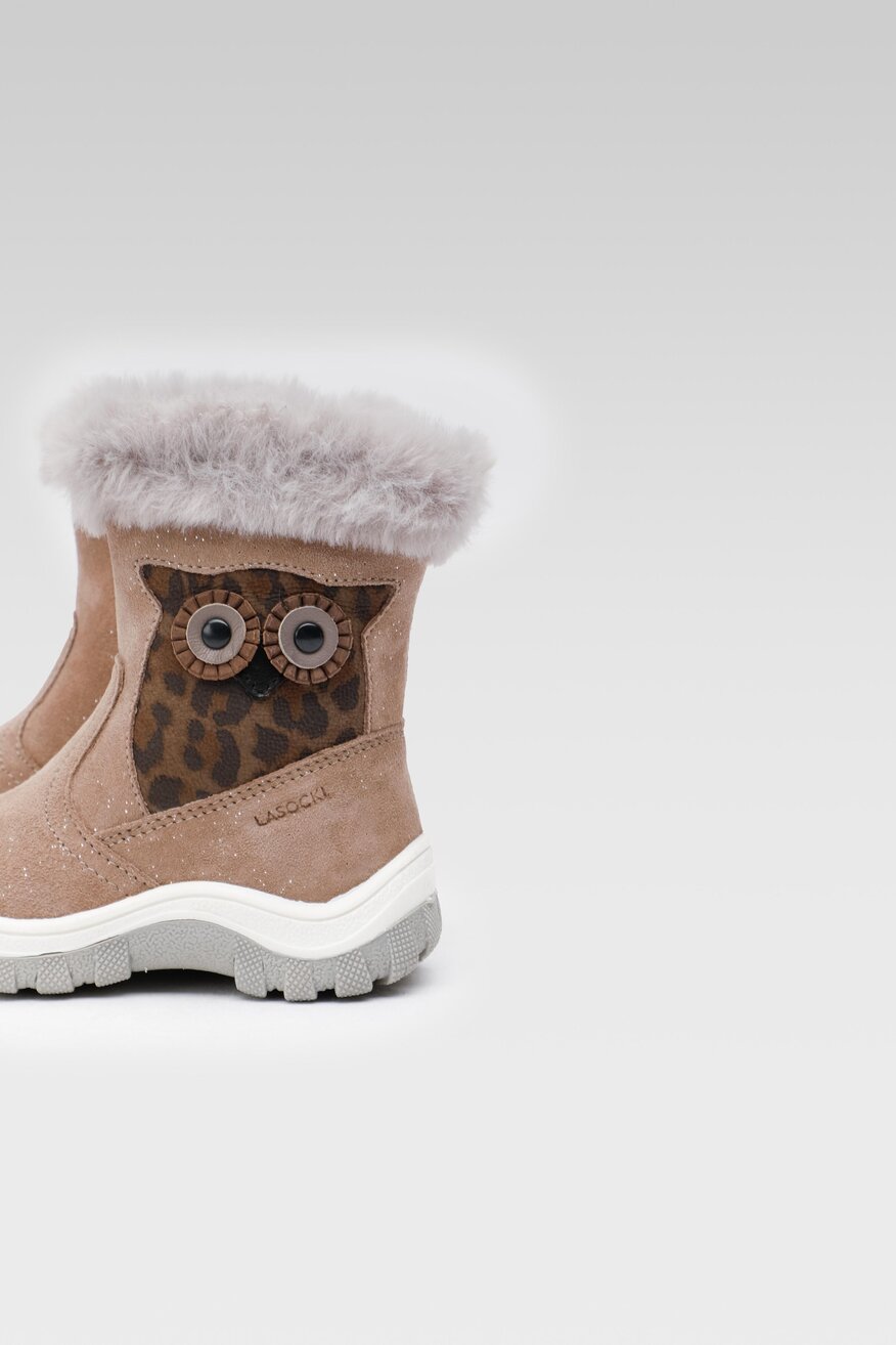 
                Lasocki Kids - Skórzane kozaki szare - 5904862380971