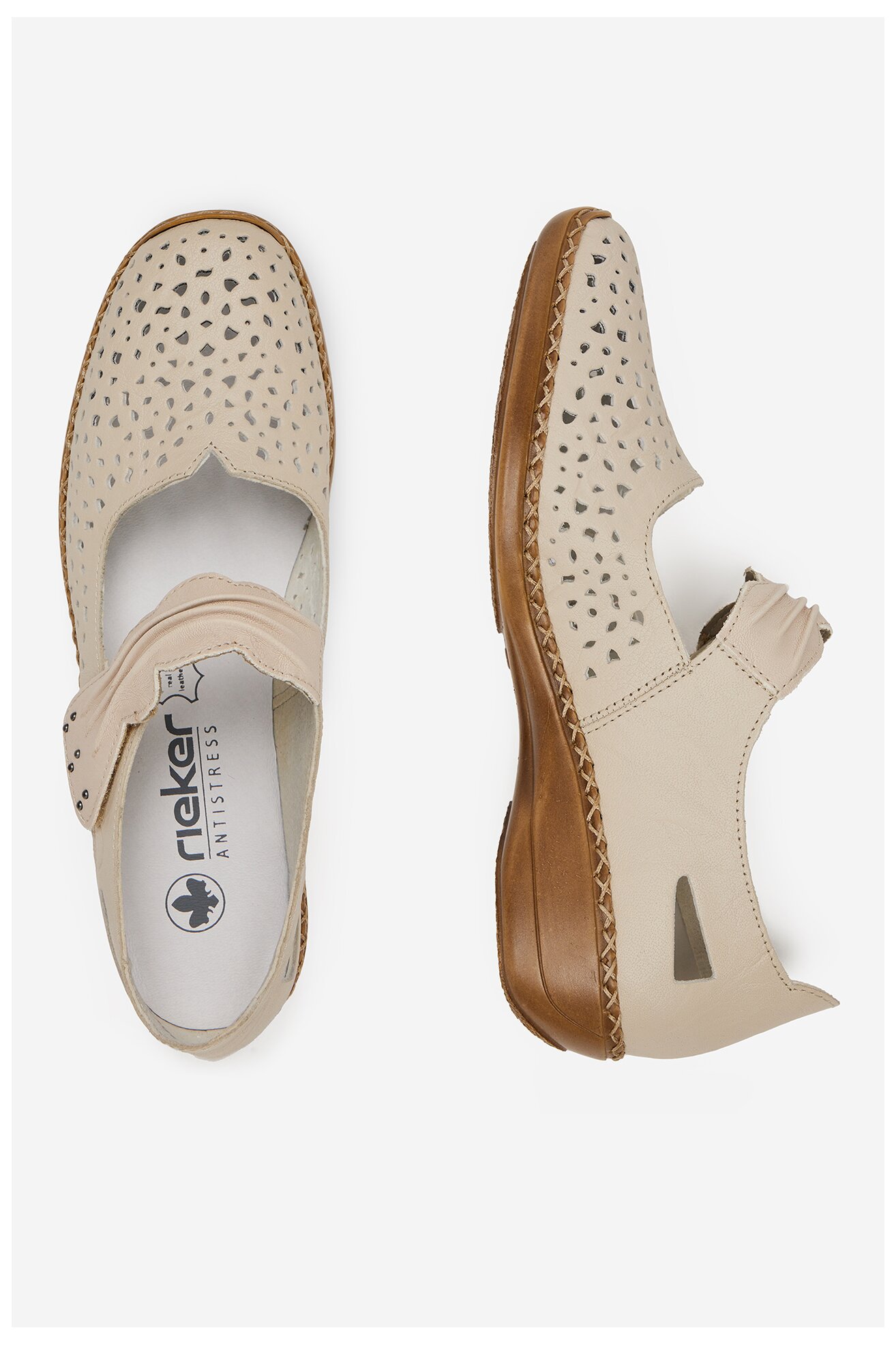 Baleriny Rieker 41399-60 Beżowy