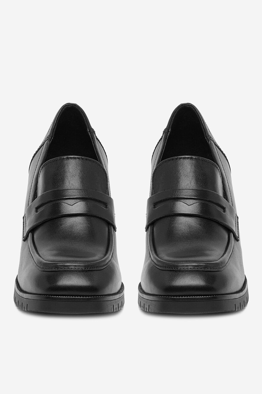 
                Lasocki - Loafersy skórzane na obcasie - 5906751354025