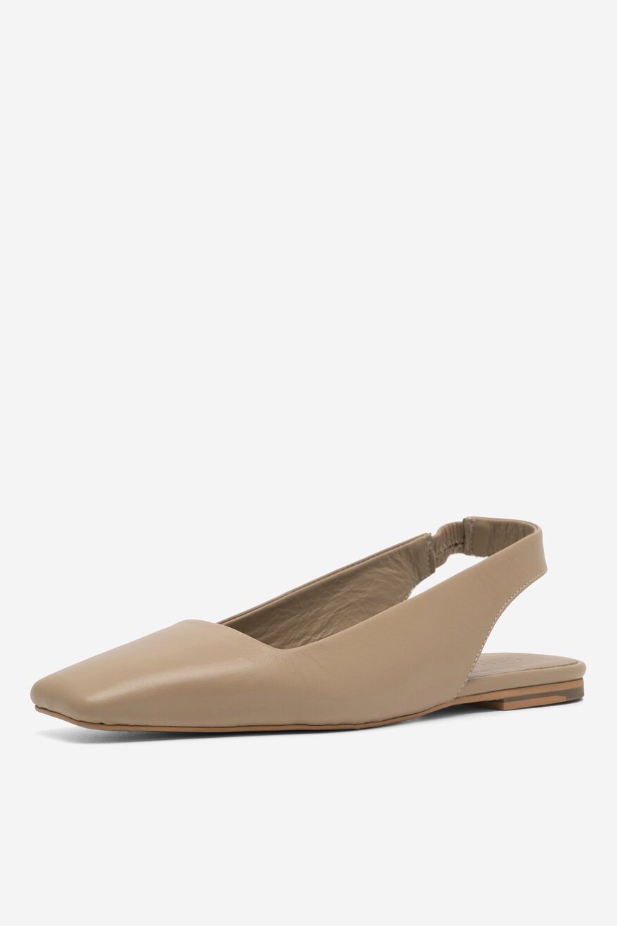 
                SIMPLE - Baleriny skórzane z odkrytą piętą - 5904862753713