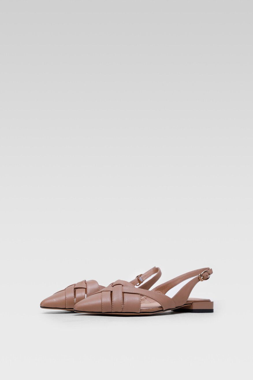 
                Sergio Bardi - Skórzane baleriny z odkrytą piętą - 5904248783198