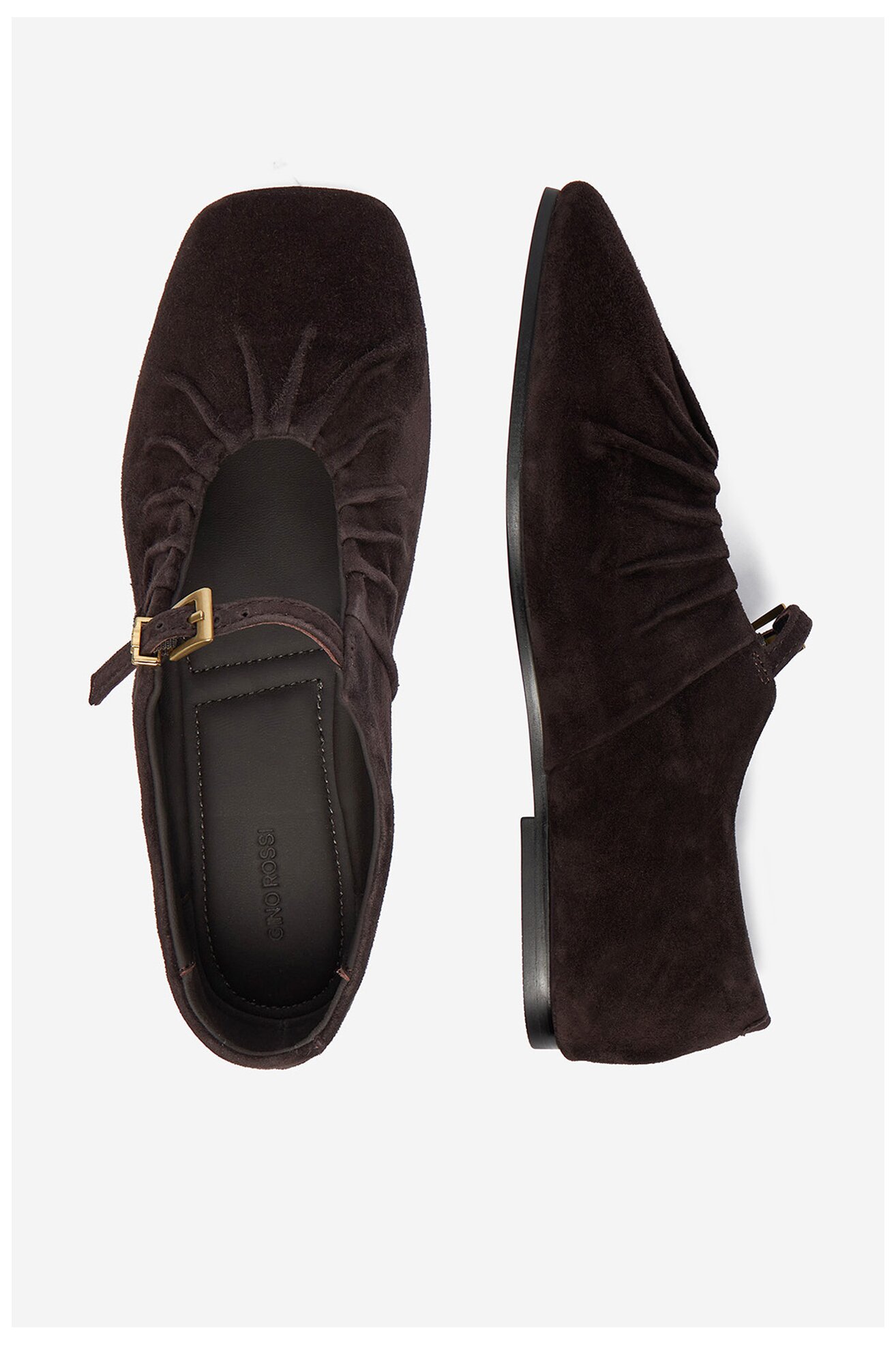 Baleriny Gino Rossi CEO-ADI-LT959S-Y2 Brązowy ciemny