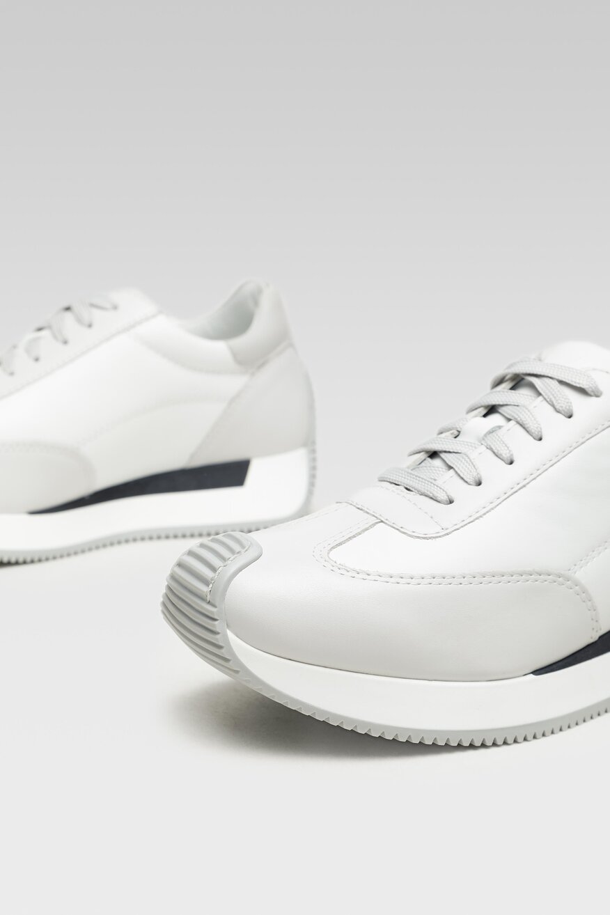 
                Gino Rossi Sport - Skórzane sneakersy szare - 5904248484170