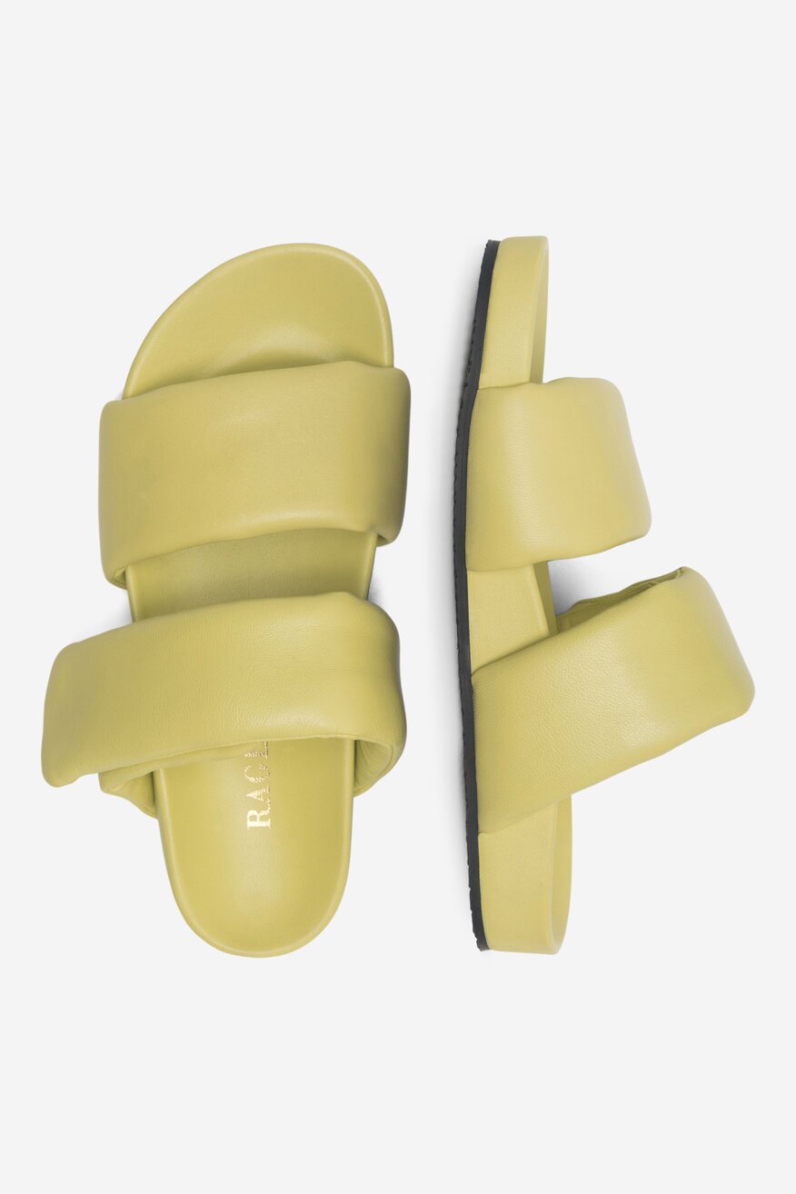 
                RAGE AGE - Skórzane klapki zielone - 5904862670089