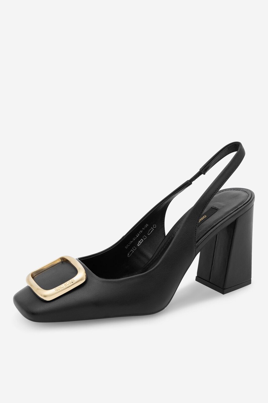 Gino Rossi - Czółenka skórzane na słupku - 5905588562887