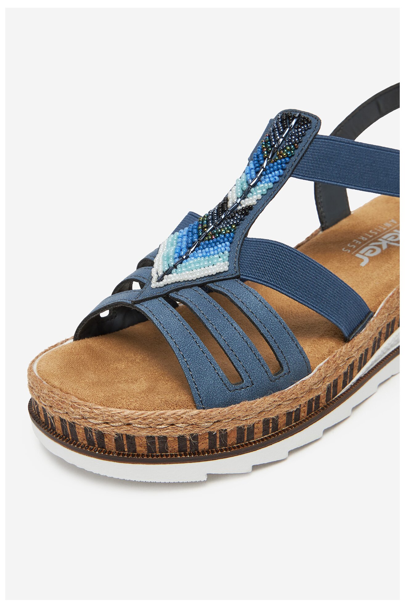 Sandały Rieker V7909-12 Niebieski ciemny