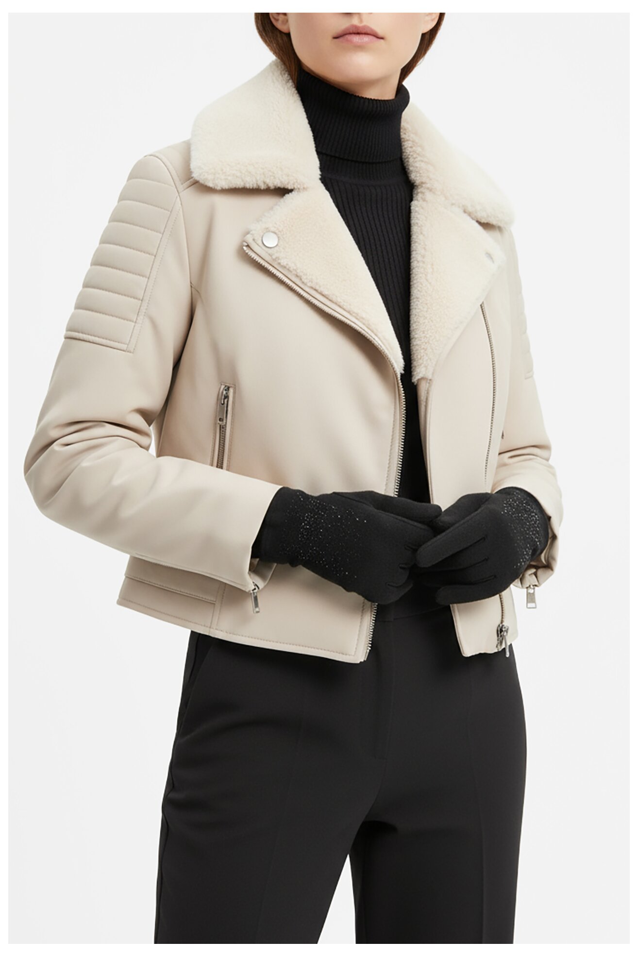 Дамски ръкавици NINE WEST CEO-NW-W6-001-AW25 ЧЕРЕН