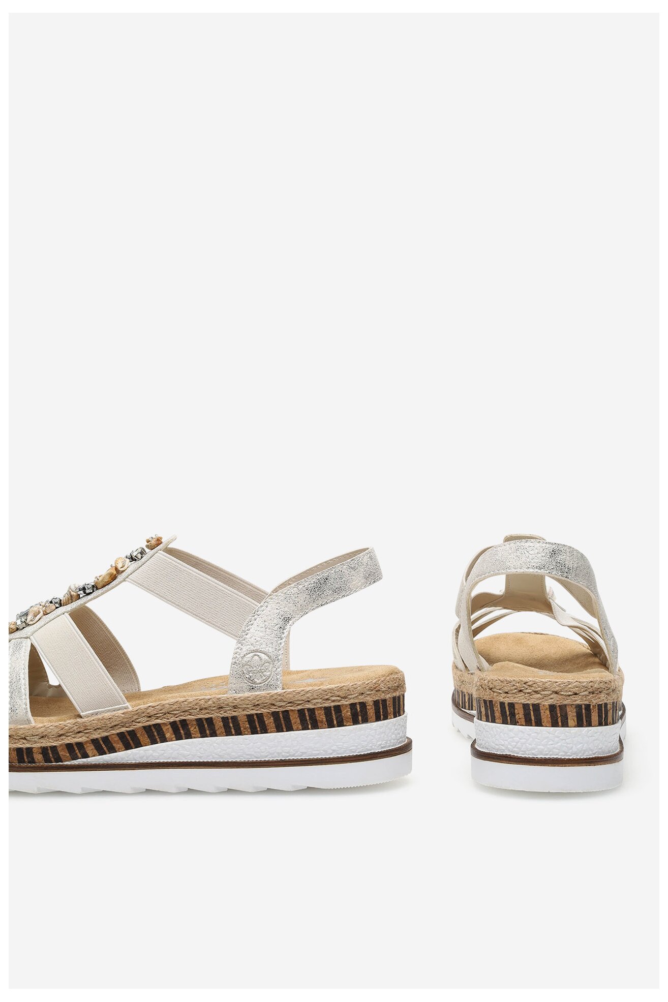 Sandały Rieker V7949-90 Srebrny