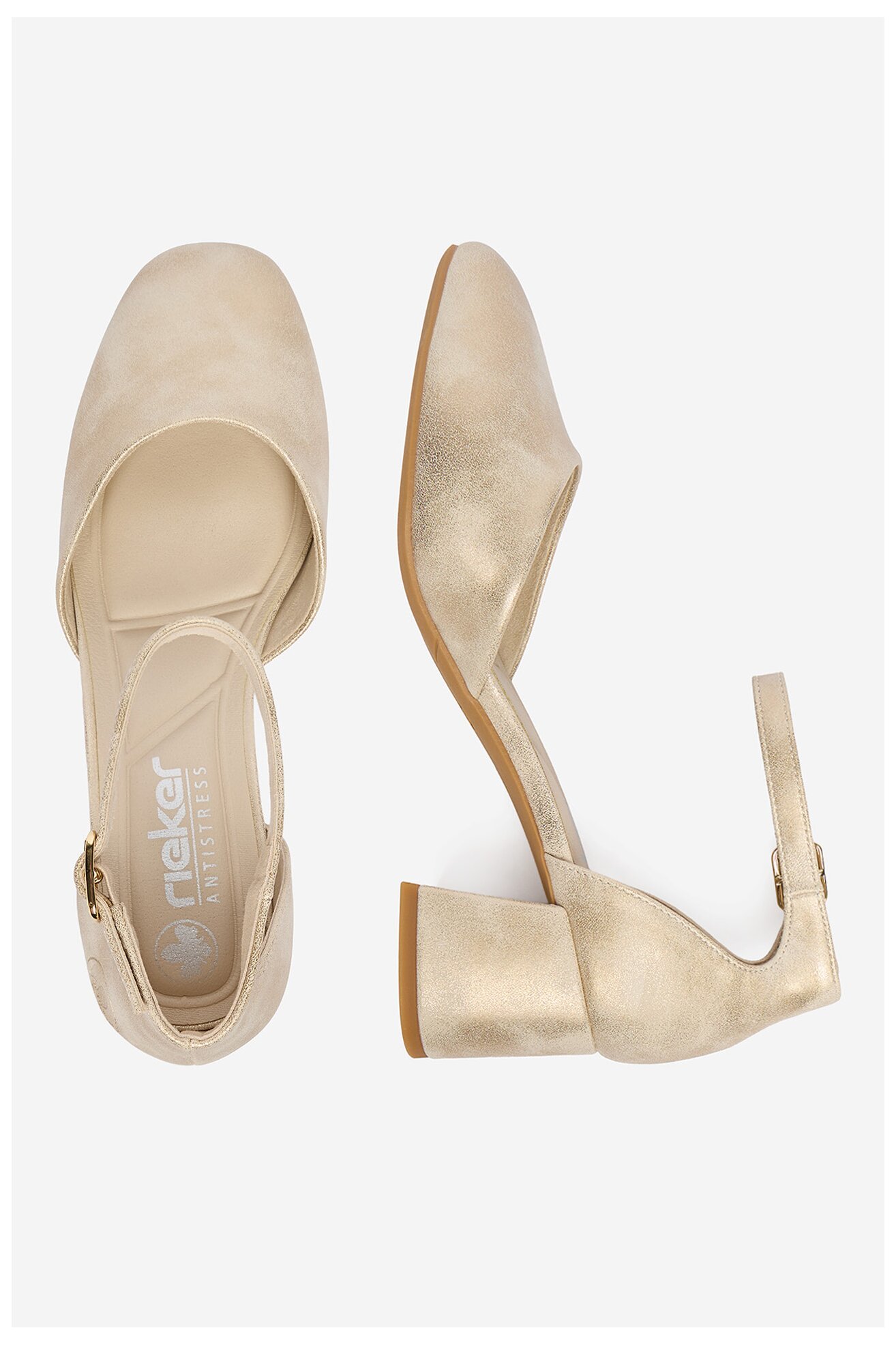 Czółenka Rieker CEO-44762-91 Złoty