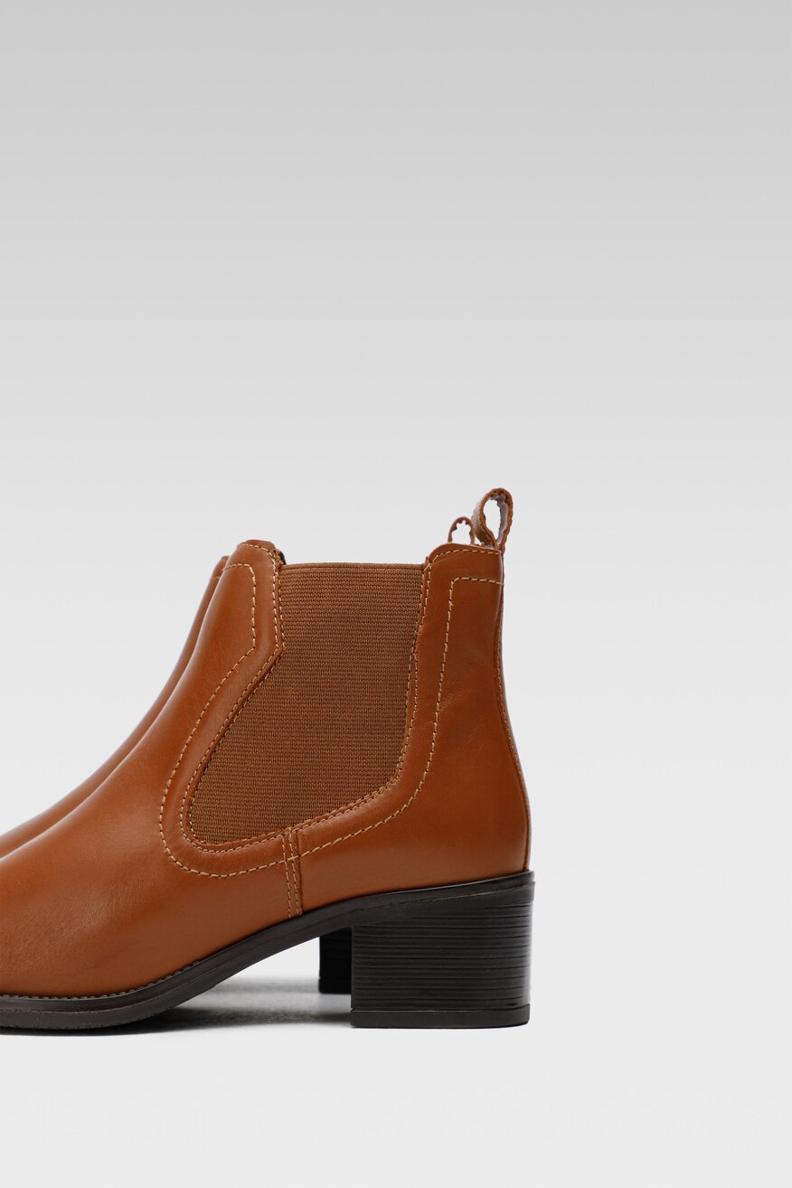 Lasocki - Skórzane botki brązowe - 5904862279213