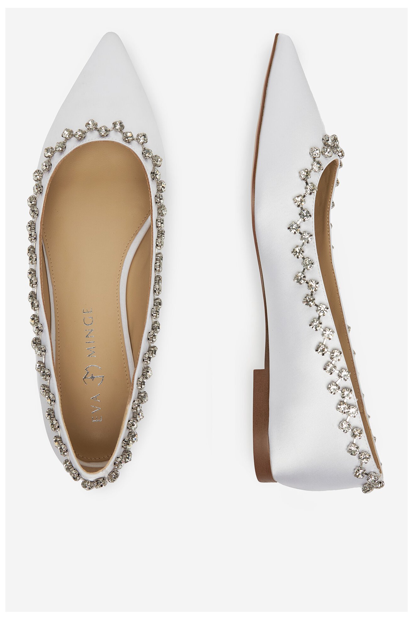 Baleríny EVA MINGE MILA-V1166-28-1 BÍLÁ