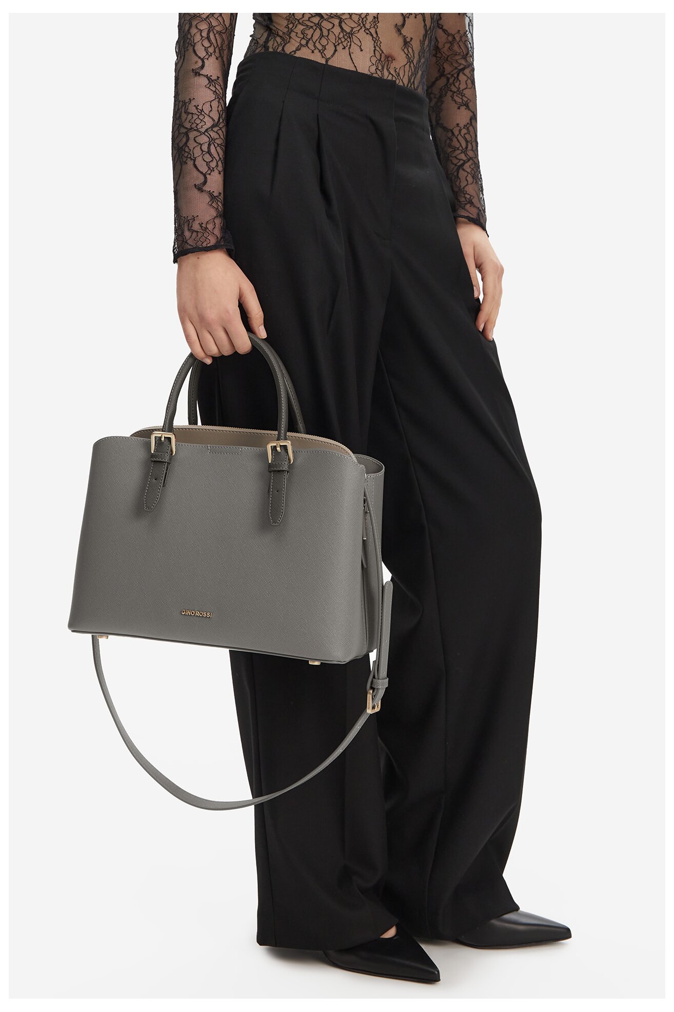 Kézitáska Gino Rossi RC-9694 SÖTÉTSZÜRKE