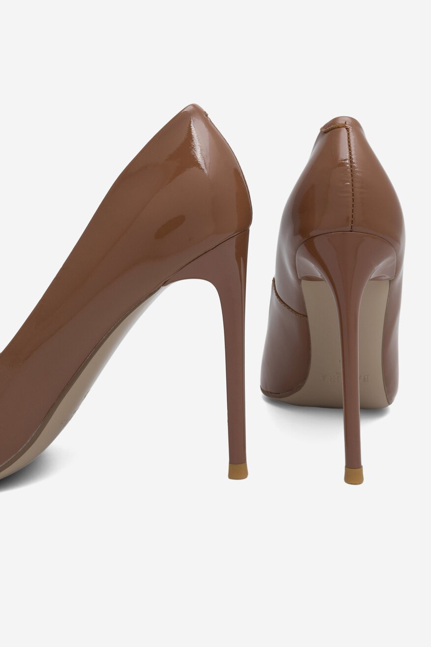 Badura - Skórzane czółenka brązowe - 5904862636542