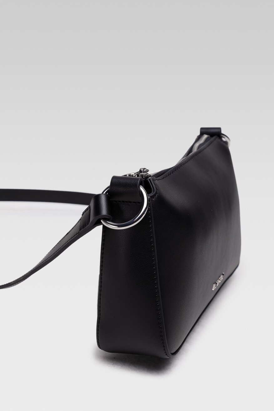 Badura - Torebka bagietka skórzana czarna - 5904248533694