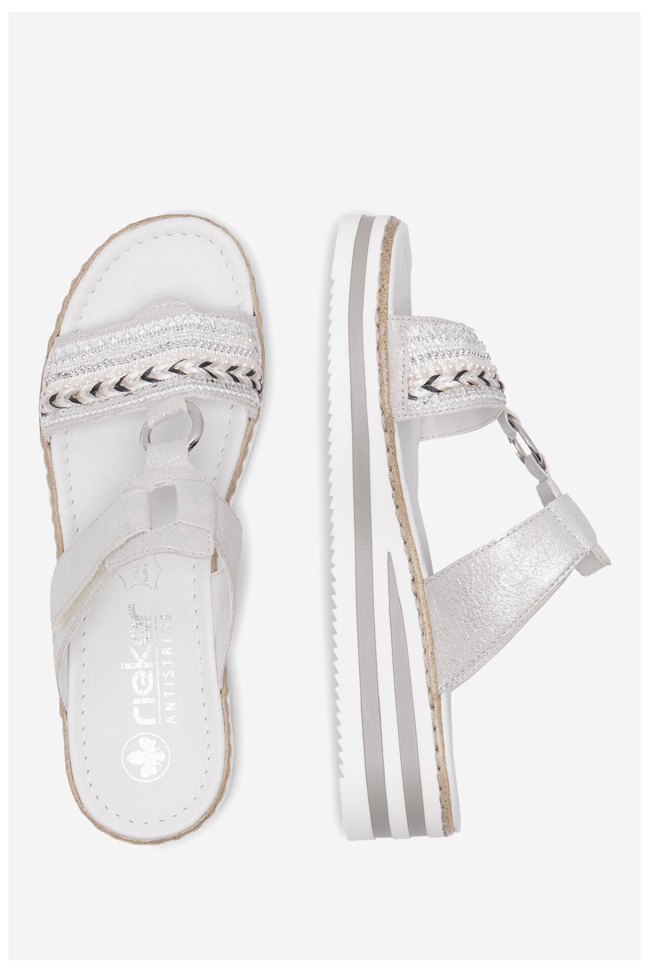 Klapki Rieker V02M6-40 Szary