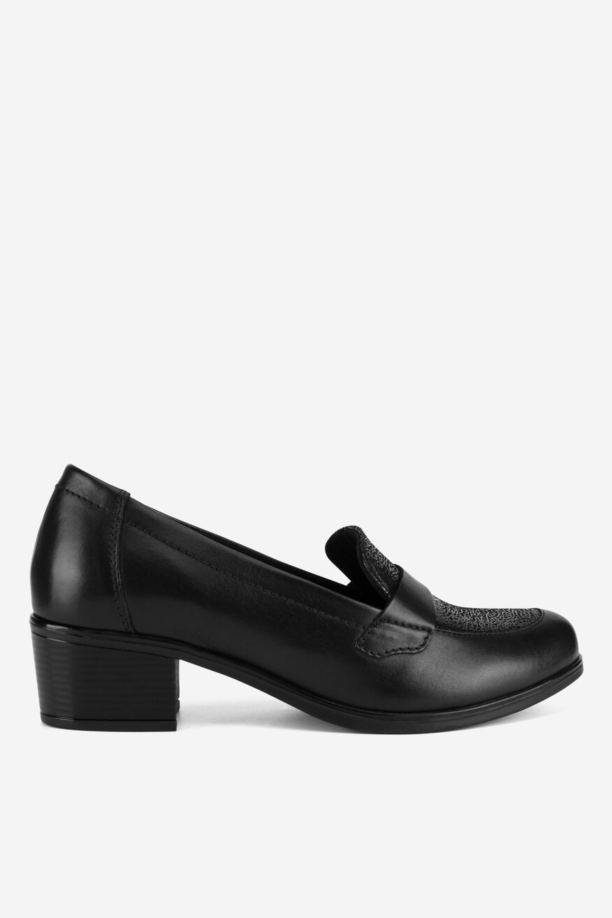 Go Soft - Loafersy skórzane na obcasie - 5903698727622