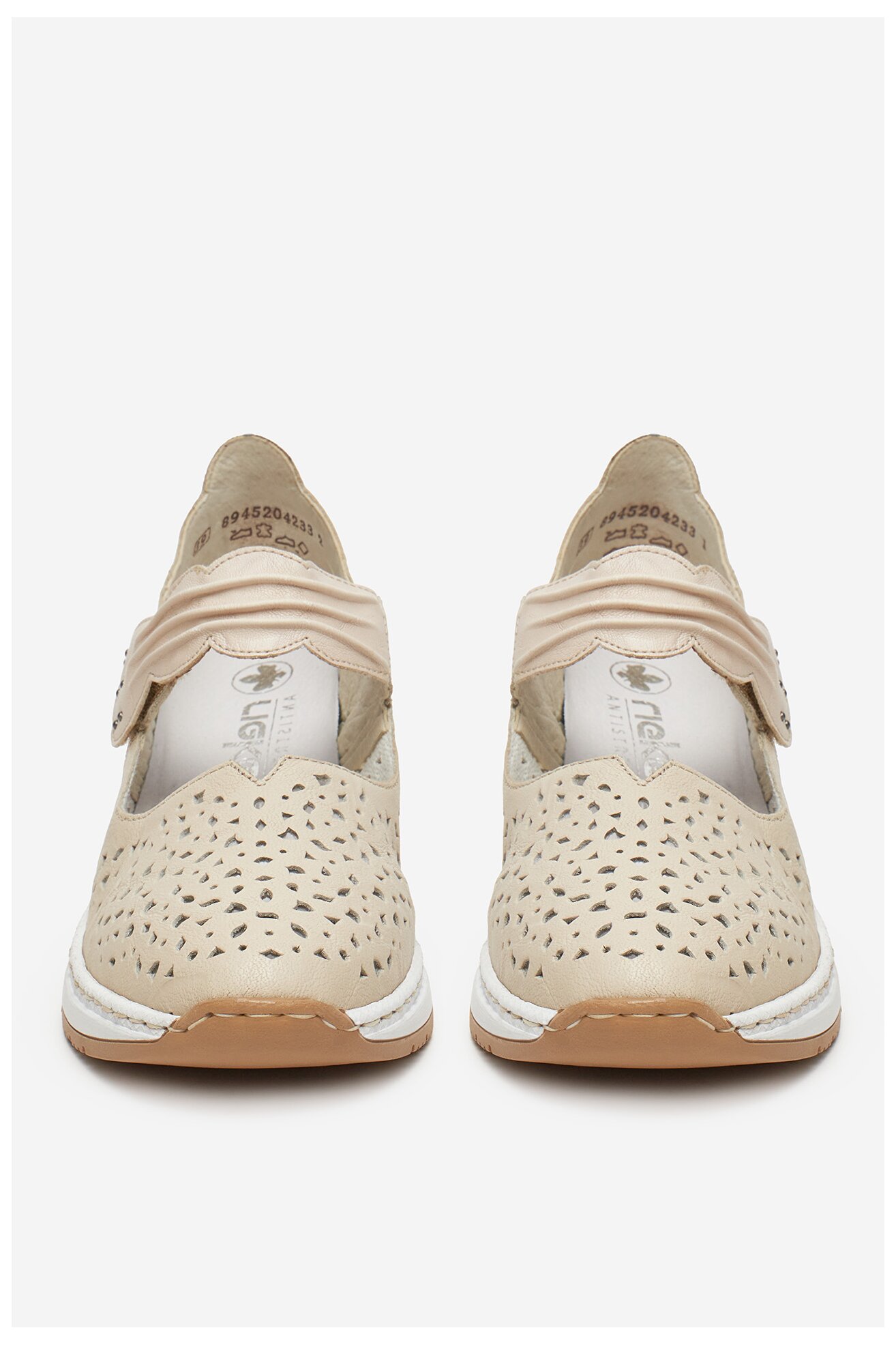 Baleriny Rieker N4382-60 Beżowy jasny