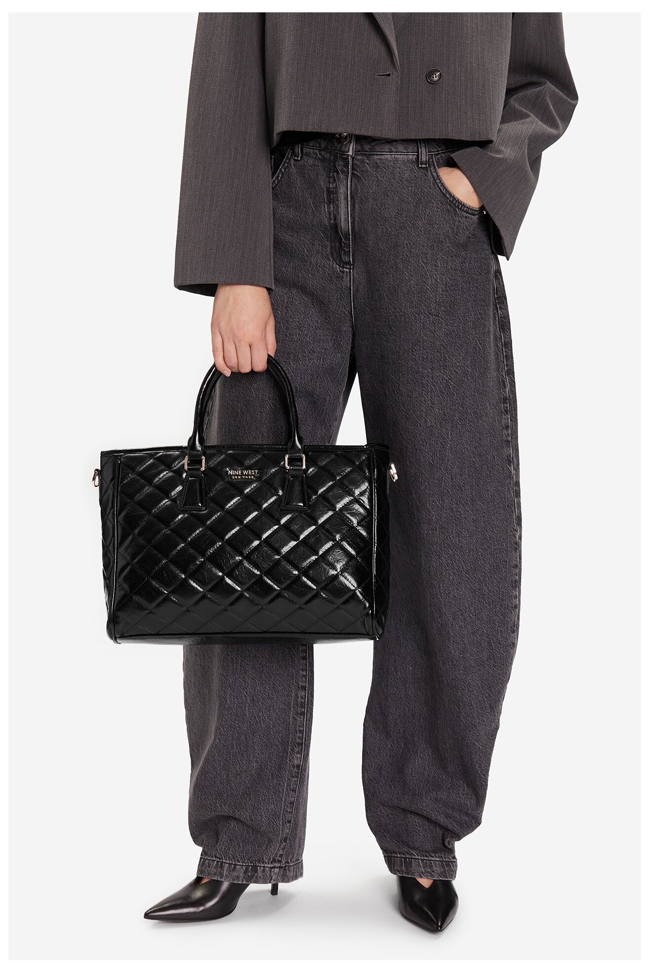 Geantă de mână NINE WEST CEO-BETTY-LA374-4065 NEGRU