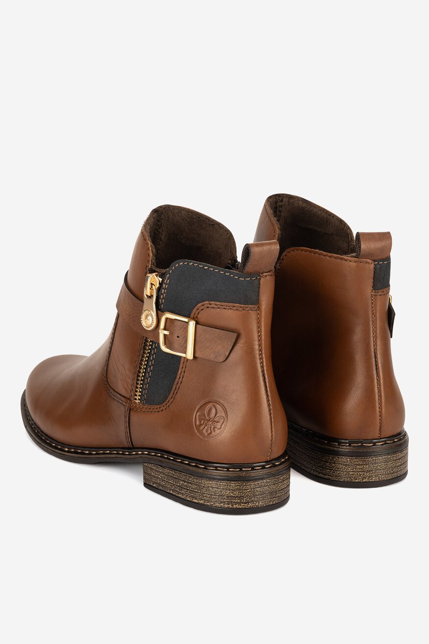 Rieker - Botki skórzane ocieplane - 2230062975215