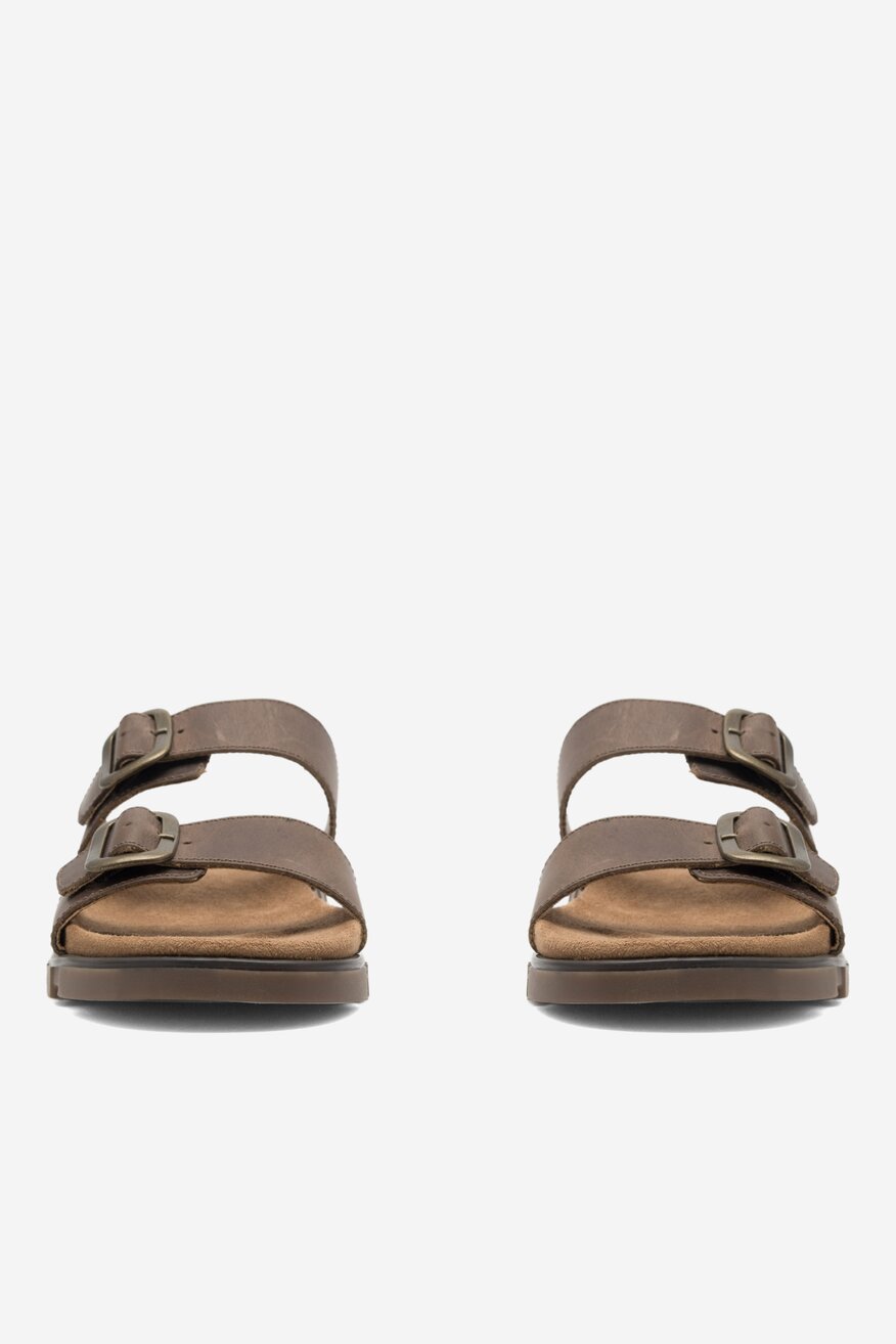 Lasocki - Skórzane klapki brązowe - 5904862864921