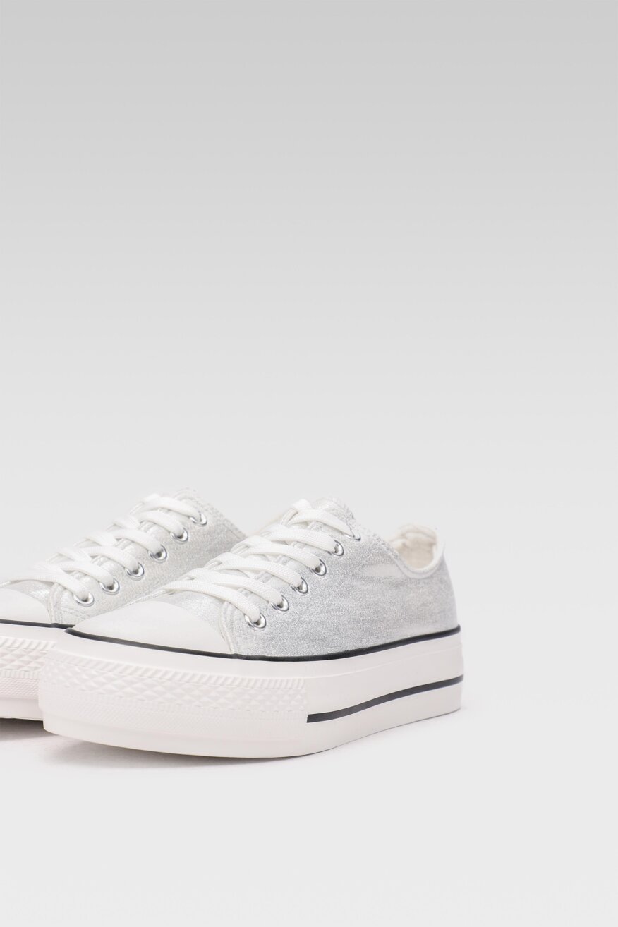 
                Jenny Fairy - Trampki metaliczne srebrne - 5903698439457