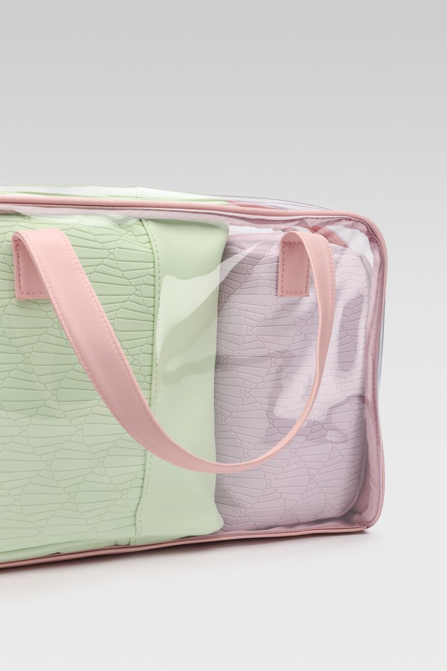 
                ACCCESSORIES - Zestaw kosmetyczek pastelowy różowy - 5903698546759