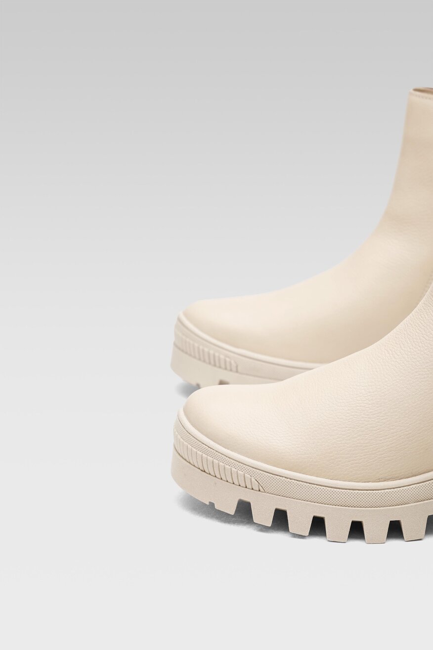 
                Lasocki - Skórzane botki beżowe - 5904862466057