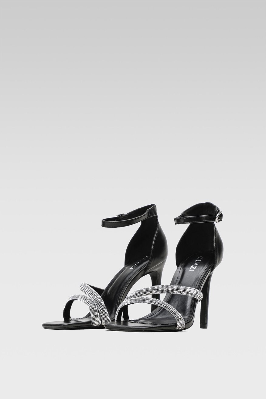 
                Quazi - Sandały z aplikacją czarne - 5904248758233