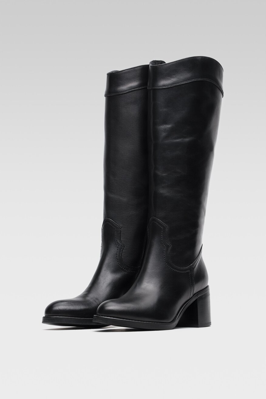 
                Gino Rossi - Skórzane kozaki na obcasie - 5903698965932