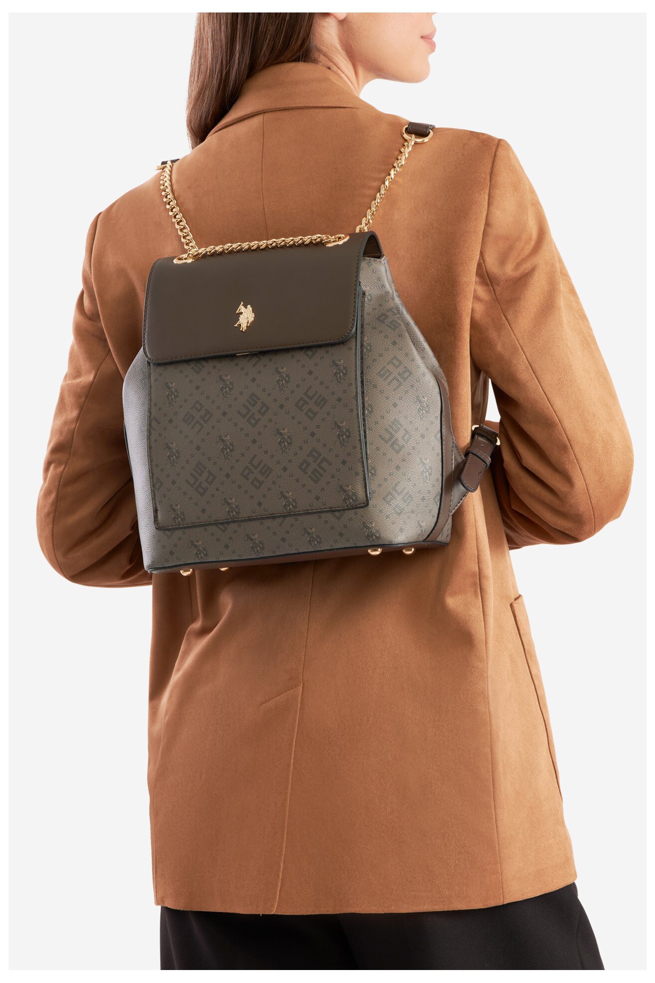 Plecak U.S. POLO ASSN. BIUXT6230WVP Brązowy ciemny