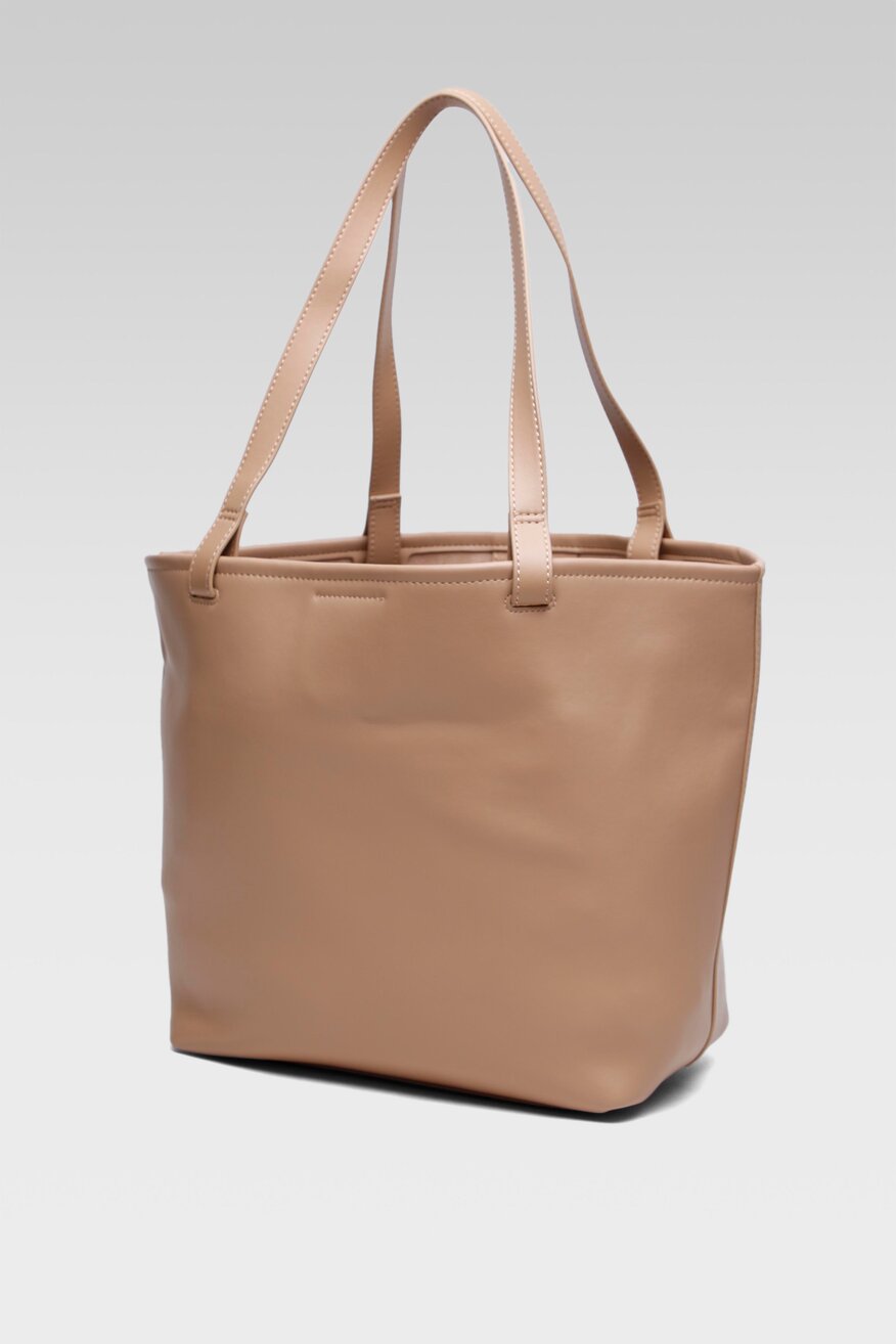 Gino Rossi - Torebka shopper skórzana beżowa - 5904248089054