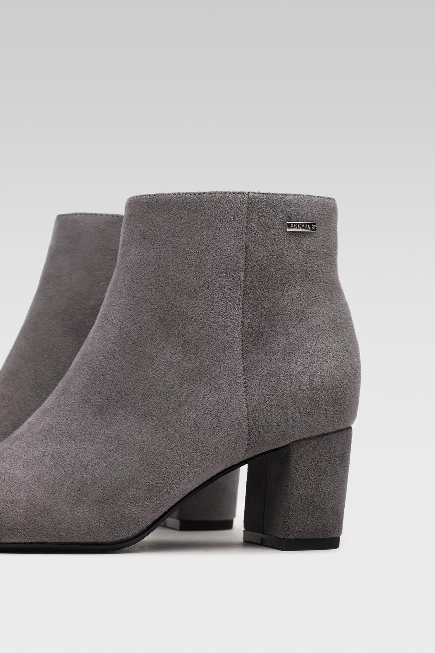 Jenny Fairy - Botki na obcasie szare - 5903698826172